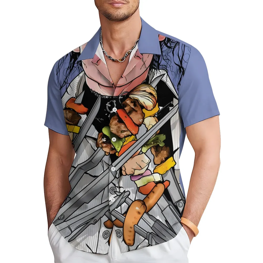 Fun Character Printed Casual Oversized Short Sleeve Shirt 2407001009